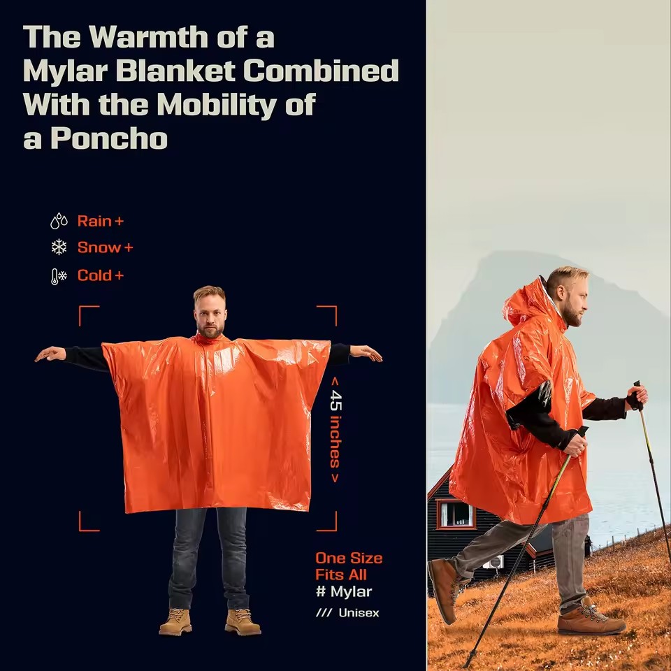 Survival Blanket Reflective - Acil Durumlar İçin Kullanılabilen, Isı Yalıtımlı,